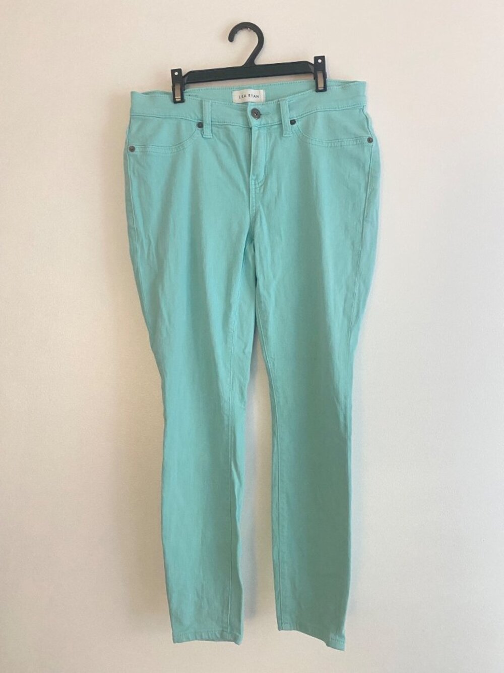 Lila Ryan Aqua Blue Stretch Cotton Blend Women's Pants Size 27P